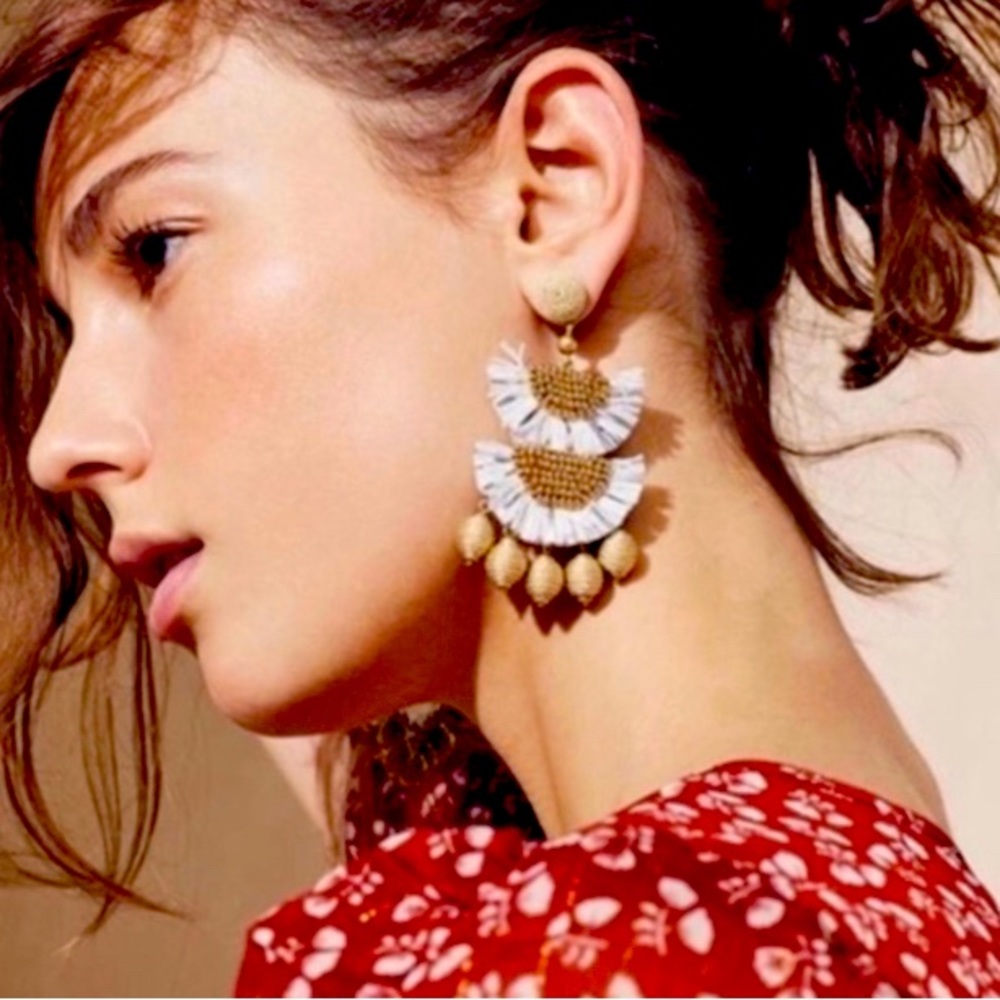 J Crew Bead & Rafik Statement Earrings